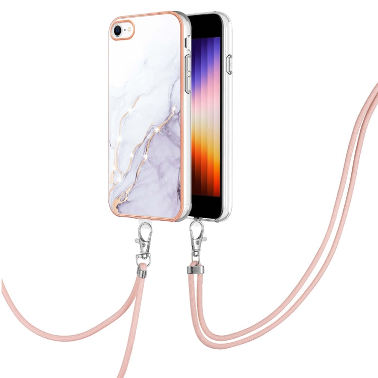 Electroplating Marble Pattern TPU Phone Case with Lanyard, For iPhone SE 2022 / SE 2020 / 8 / 7, For Motorola Moto G Stylus 2022, For Nokia G20 / G10, For Nokia G21 / G11, For Samsung Galaxy A23 5G / 4G, For Samsung Galaxy A13 4G                       ...
