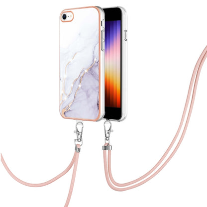 Electroplating Marble Pattern TPU Phone Case with Lanyard, For iPhone SE 2022 / SE 2020 / 8 / 7, For Motorola Moto G Stylus 2022, For Nokia G20 / G10, For Nokia G21 / G11, For Samsung Galaxy A23 5G / 4G, For Samsung Galaxy A13 4G                       ...