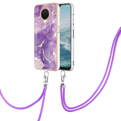 Electroplating Marble Pattern TPU Phone Case with Lanyard, For iPhone SE 2022 / SE 2020 / 8 / 7, For Motorola Moto G Stylus 2022, For Nokia G20 / G10, For Nokia G21 / G11, For Samsung Galaxy A23 5G / 4G, For Samsung Galaxy A13 4G                       ...