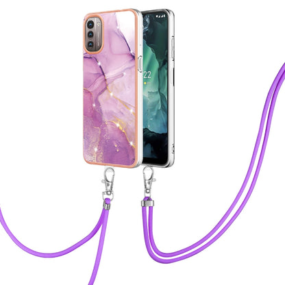 Electroplating Marble Pattern TPU Phone Case with Lanyard, For iPhone SE 2022 / SE 2020 / 8 / 7, For Motorola Moto G Stylus 2022, For Nokia G20 / G10, For Nokia G21 / G11, For Samsung Galaxy A23 5G / 4G, For Samsung Galaxy A13 4G                       ...