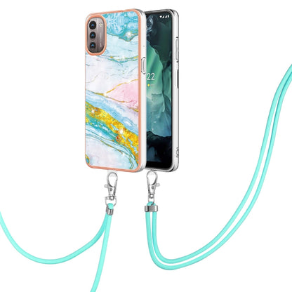 Electroplating Marble Pattern TPU Phone Case with Lanyard, For iPhone SE 2022 / SE 2020 / 8 / 7, For Motorola Moto G Stylus 2022, For Nokia G20 / G10, For Nokia G21 / G11, For Samsung Galaxy A23 5G / 4G, For Samsung Galaxy A13 4G                       ...