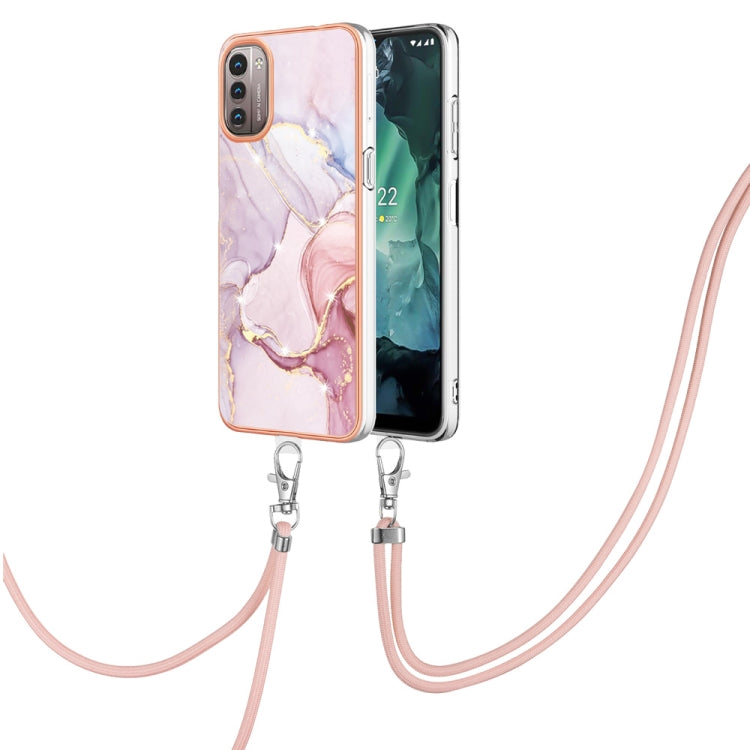 Electroplating Marble Pattern TPU Phone Case with Lanyard, For iPhone SE 2022 / SE 2020 / 8 / 7, For Motorola Moto G Stylus 2022, For Nokia G20 / G10, For Nokia G21 / G11, For Samsung Galaxy A23 5G / 4G, For Samsung Galaxy A13 4G                       ...