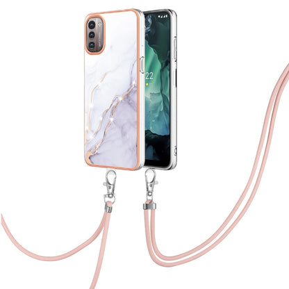 Electroplating Marble Pattern TPU Phone Case with Lanyard, For iPhone SE 2022 / SE 2020 / 8 / 7, For Motorola Moto G Stylus 2022, For Nokia G20 / G10, For Nokia G21 / G11, For Samsung Galaxy A23 5G / 4G, For Samsung Galaxy A13 4G                       ...