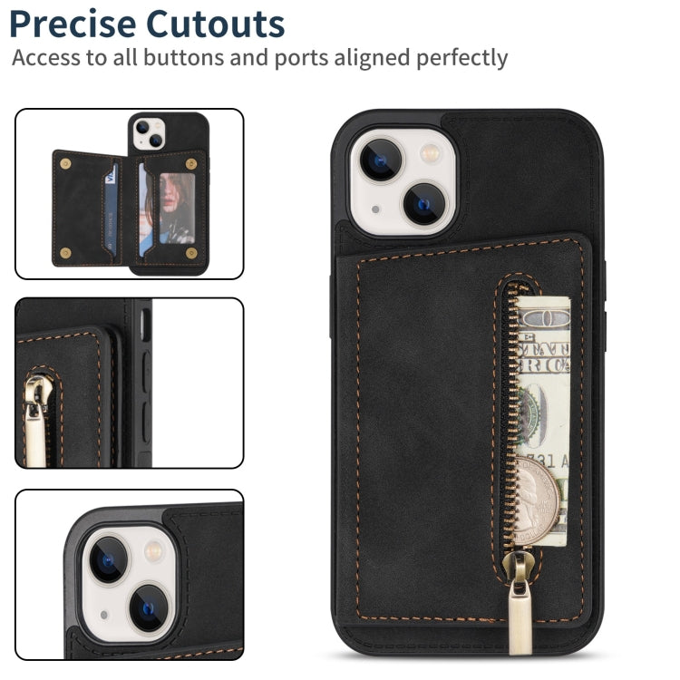 Zipper Card Holder Phone Case, For iPhone 13 mini, For iPhone 13, For iPhone 13 Pro, For iPhone 13 Pro Max, For iPhone 12, For iPhone 12 Pro Max, For iPhone 11, For iPhone 11 Pro
