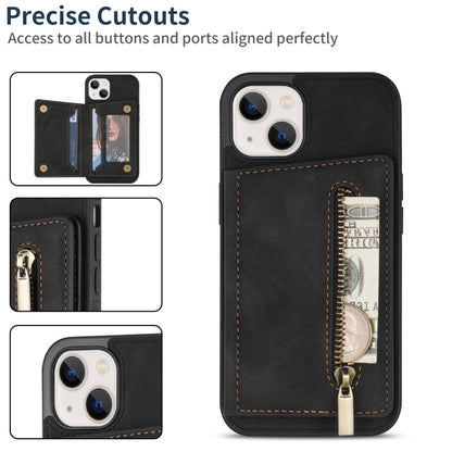 Zipper Card Holder Phone Case, For iPhone 13 mini, For iPhone 13, For iPhone 13 Pro, For iPhone 13 Pro Max, For iPhone 12, For iPhone 12 Pro Max, For iPhone 11, For iPhone 11 Pro