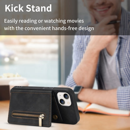 Zipper Card Holder Phone Case, For iPhone 13 mini, For iPhone 13, For iPhone 13 Pro, For iPhone 13 Pro Max, For iPhone 12, For iPhone 12 Pro Max, For iPhone 11, For iPhone 11 Pro