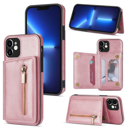 Zipper Card Holder Phone Case, For iPhone 13 mini, For iPhone 13, For iPhone 13 Pro, For iPhone 13 Pro Max, For iPhone 12, For iPhone 12 Pro Max, For iPhone 11, For iPhone 11 Pro