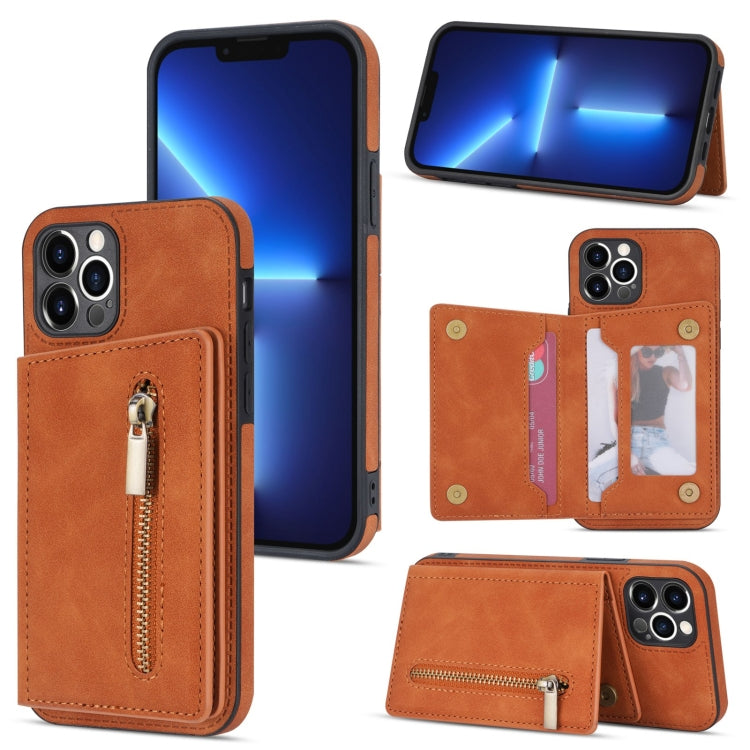 Zipper Card Holder Phone Case, For iPhone 11 Pro Max, For iPhone X / XS, For iPhone XR, For iPhone XS Max, For iPhone SE 2022 / 2020 / 8 / 7, For iPhone 8 Plus / 7 Plus, For iPhone 12 Pro, For iPhone 12 mini
