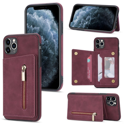Zipper Card Holder Phone Case, For iPhone 13 mini, For iPhone 13, For iPhone 13 Pro, For iPhone 13 Pro Max, For iPhone 12, For iPhone 12 Pro Max, For iPhone 11, For iPhone 11 Pro