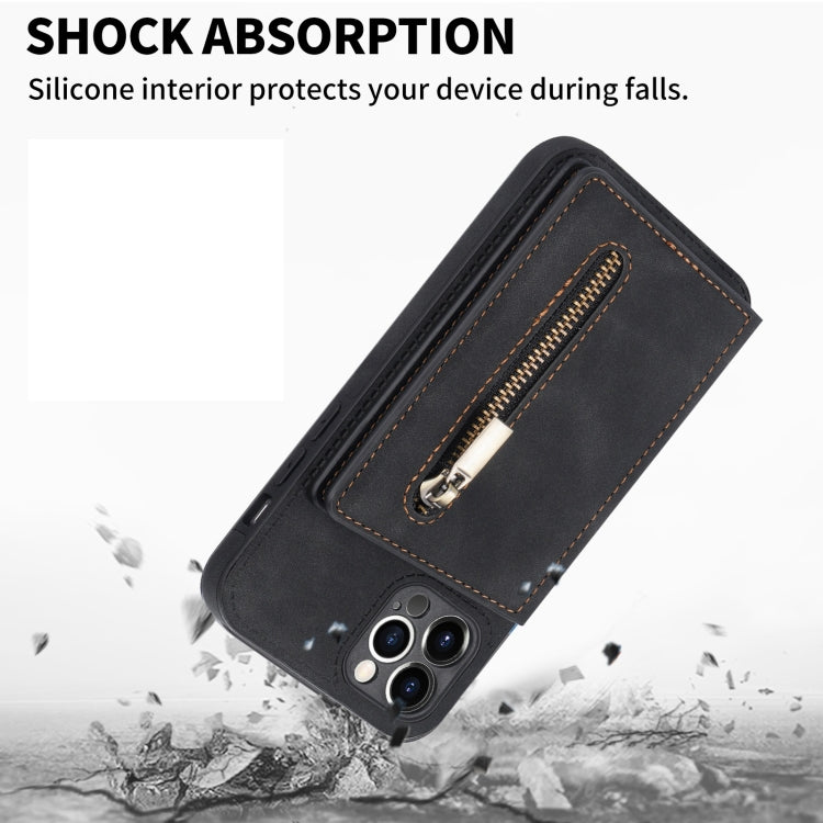 Zipper Card Holder Phone Case, For iPhone 11 Pro Max, For iPhone X / XS, For iPhone XR, For iPhone XS Max, For iPhone SE 2022 / 2020 / 8 / 7, For iPhone 8 Plus / 7 Plus, For iPhone 12 Pro, For iPhone 12 mini