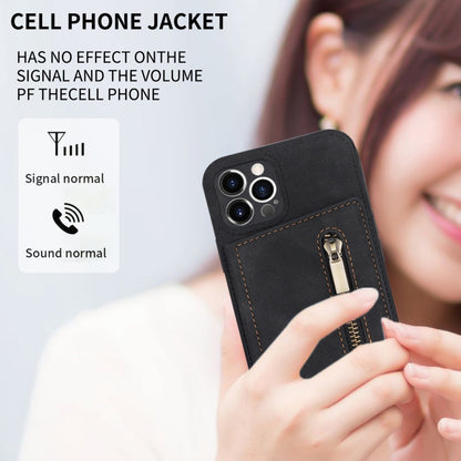 Zipper Card Holder Phone Case, For iPhone 11 Pro Max, For iPhone X / XS, For iPhone XR, For iPhone XS Max, For iPhone SE 2022 / 2020 / 8 / 7, For iPhone 8 Plus / 7 Plus, For iPhone 12 Pro, For iPhone 12 mini