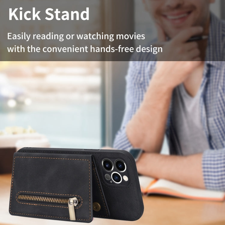 Zipper Card Holder Phone Case, For iPhone 11 Pro Max, For iPhone X / XS, For iPhone XR, For iPhone XS Max, For iPhone SE 2022 / 2020 / 8 / 7, For iPhone 8 Plus / 7 Plus, For iPhone 12 Pro, For iPhone 12 mini