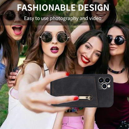 Zipper Card Holder Phone Case, For iPhone 11 Pro Max, For iPhone X / XS, For iPhone XR, For iPhone XS Max, For iPhone SE 2022 / 2020 / 8 / 7, For iPhone 8 Plus / 7 Plus, For iPhone 12 Pro, For iPhone 12 mini
