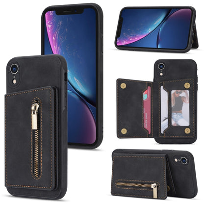 Zipper Card Holder Phone Case, For iPhone 11 Pro Max, For iPhone X / XS, For iPhone XR, For iPhone XS Max, For iPhone SE 2022 / 2020 / 8 / 7, For iPhone 8 Plus / 7 Plus, For iPhone 12 Pro, For iPhone 12 mini