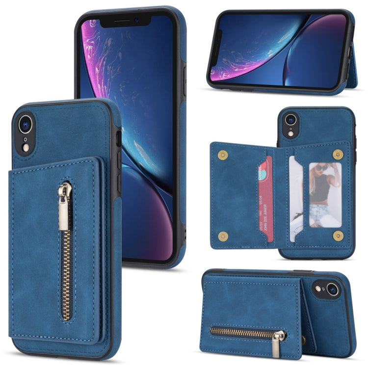 Zipper Card Holder Phone Case, For iPhone 11 Pro Max, For iPhone X / XS, For iPhone XR, For iPhone XS Max, For iPhone SE 2022 / 2020 / 8 / 7, For iPhone 8 Plus / 7 Plus, For iPhone 12 Pro, For iPhone 12 mini