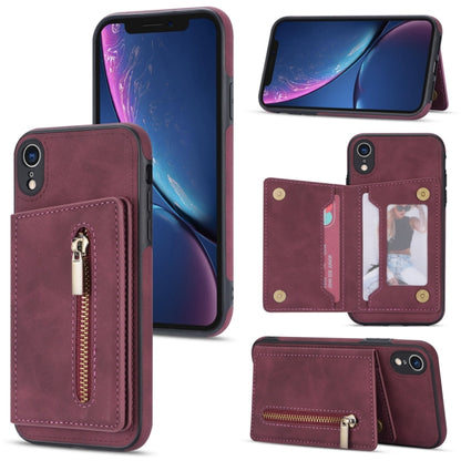 Zipper Card Holder Phone Case, For iPhone 11 Pro Max, For iPhone X / XS, For iPhone XR, For iPhone XS Max, For iPhone SE 2022 / 2020 / 8 / 7, For iPhone 8 Plus / 7 Plus, For iPhone 12 Pro, For iPhone 12 mini