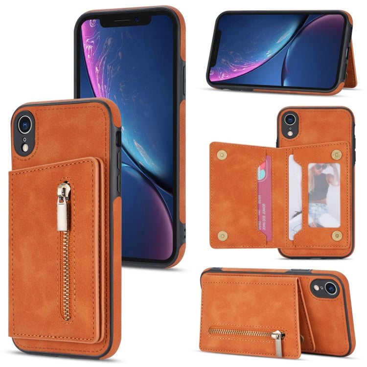 Zipper Card Holder Phone Case, For iPhone 11 Pro Max, For iPhone X / XS, For iPhone XR, For iPhone XS Max, For iPhone SE 2022 / 2020 / 8 / 7, For iPhone 8 Plus / 7 Plus, For iPhone 12 Pro, For iPhone 12 mini
