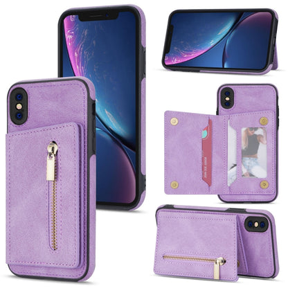 Zipper Card Holder Phone Case, For iPhone 11 Pro Max, For iPhone X / XS, For iPhone XR, For iPhone XS Max, For iPhone SE 2022 / 2020 / 8 / 7, For iPhone 8 Plus / 7 Plus, For iPhone 12 Pro, For iPhone 12 mini
