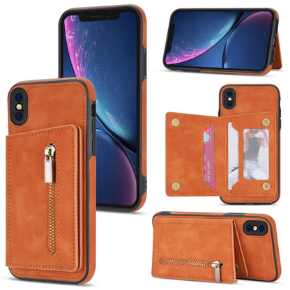 Zipper Card Holder Phone Case, For iPhone 11 Pro Max, For iPhone X / XS, For iPhone XR, For iPhone XS Max, For iPhone SE 2022 / 2020 / 8 / 7, For iPhone 8 Plus / 7 Plus, For iPhone 12 Pro, For iPhone 12 mini