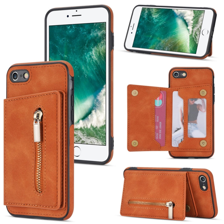 Zipper Card Holder Phone Case, For iPhone 11 Pro Max, For iPhone X / XS, For iPhone XR, For iPhone XS Max, For iPhone SE 2022 / 2020 / 8 / 7, For iPhone 8 Plus / 7 Plus, For iPhone 12 Pro, For iPhone 12 mini