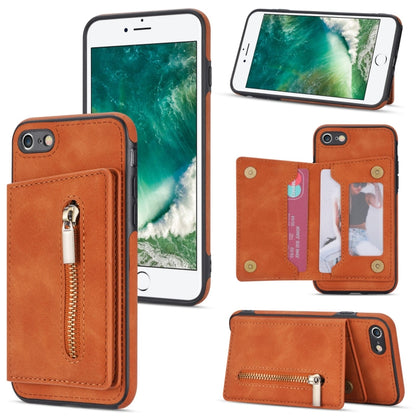 Zipper Card Holder Phone Case, For iPhone 11 Pro Max, For iPhone X / XS, For iPhone XR, For iPhone XS Max, For iPhone SE 2022 / 2020 / 8 / 7, For iPhone 8 Plus / 7 Plus, For iPhone 12 Pro, For iPhone 12 mini