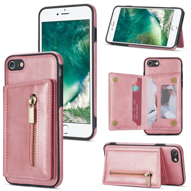 Zipper Card Holder Phone Case, For iPhone 11 Pro Max, For iPhone X / XS, For iPhone XR, For iPhone XS Max, For iPhone SE 2022 / 2020 / 8 / 7, For iPhone 8 Plus / 7 Plus, For iPhone 12 Pro, For iPhone 12 mini