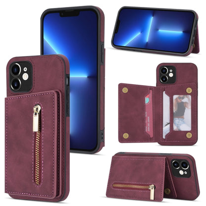 Zipper Card Holder Phone Case, For iPhone 11 Pro Max, For iPhone X / XS, For iPhone XR, For iPhone XS Max, For iPhone SE 2022 / 2020 / 8 / 7, For iPhone 8 Plus / 7 Plus, For iPhone 12 Pro, For iPhone 12 mini