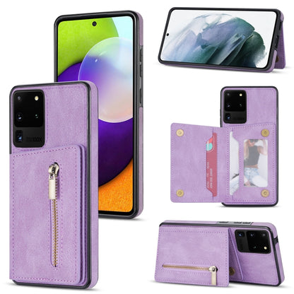 Zipper Card Holder Phone Case, For Samsung Galaxy S20 FE, For Samsung Galaxy S20 Ultra, For Samsung Galaxy S21 Ultra 5G, For Samsung Galaxy S21+ 5G, For Samsung Galaxy S21 5G, For Samsung Galaxy S21 FE 5G, For Samsung Galaxy S22 5G                     ...