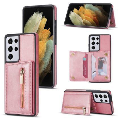 Zipper Card Holder Phone Case, For Samsung Galaxy S20 FE, For Samsung Galaxy S20 Ultra, For Samsung Galaxy S21 Ultra 5G, For Samsung Galaxy S21+ 5G, For Samsung Galaxy S21 5G, For Samsung Galaxy S21 FE 5G, For Samsung Galaxy S22 5G                     ...