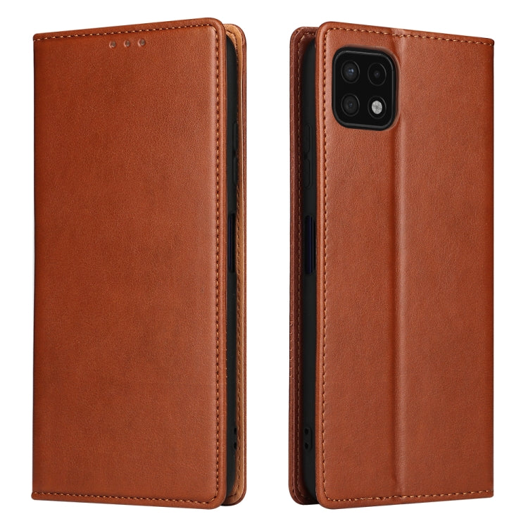 Fierre Shann PU Genuine Leather Texture Leather Phone Case, For Samsung Galaxy A02s, For Samsung Galaxy A12, For Samsung Galaxy A13 5G, For Samsung Galaxy A22 5G, For Samsung Galaxy A33 5G, For Samsung Galaxy A53 5G, For Samsung Galaxy A73 5G          ...