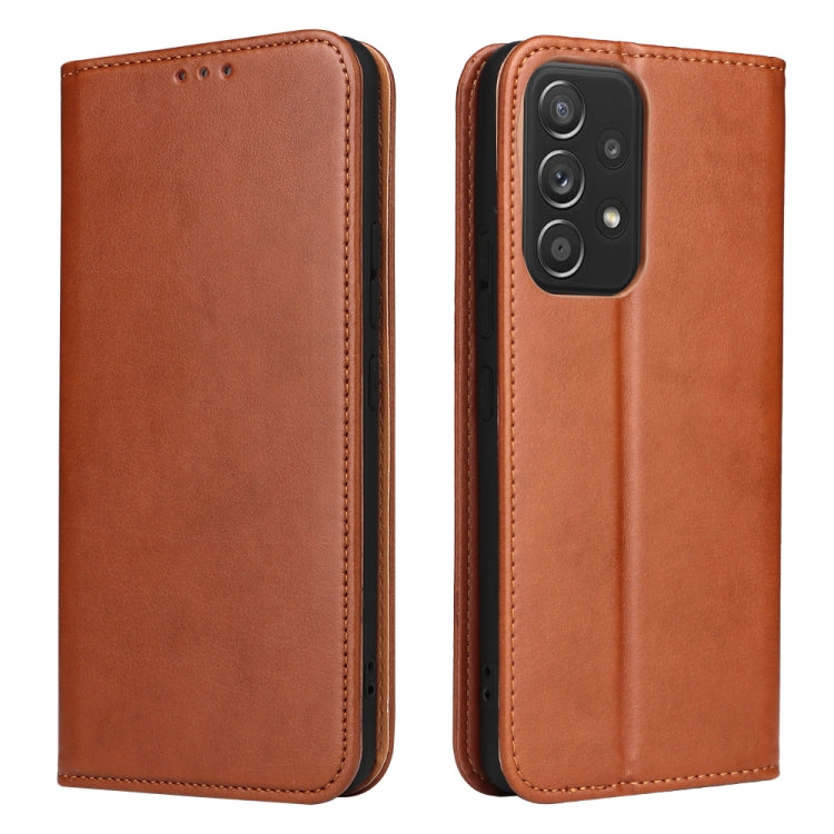 Fierre Shann PU Genuine Leather Texture Leather Phone Case, For Samsung Galaxy A02s, For Samsung Galaxy A12, For Samsung Galaxy A13 5G, For Samsung Galaxy A22 5G, For Samsung Galaxy A33 5G, For Samsung Galaxy A53 5G, For Samsung Galaxy A73 5G          ...