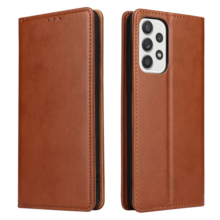 Fierre Shann PU Genuine Leather Texture Leather Phone Case, For Samsung Galaxy A02s, For Samsung Galaxy A12, For Samsung Galaxy A13 5G, For Samsung Galaxy A22 5G, For Samsung Galaxy A33 5G, For Samsung Galaxy A53 5G, For Samsung Galaxy A73 5G          ...