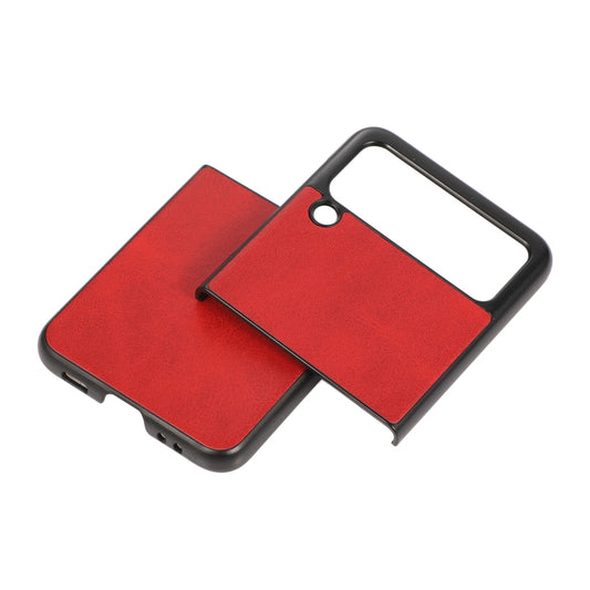Two-color Calf Texture PU Phone Case, For Samsung Galaxy Z Flip3 5G