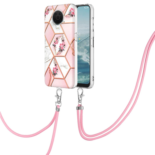 Splicing Marble Flower Pattern TPU Phone Case with Lanyard, For Motorola Moto E7 Power / E7i Power, For Nokia G20 / G10, For Nokia G21 / G11, For OnePlus Nord N20 5G, For OPPO Realme 9 Pro+ 5G, For OPPO Realme 9 Pro 5G, For OPPO Realme 9i / A36 / A96 4...