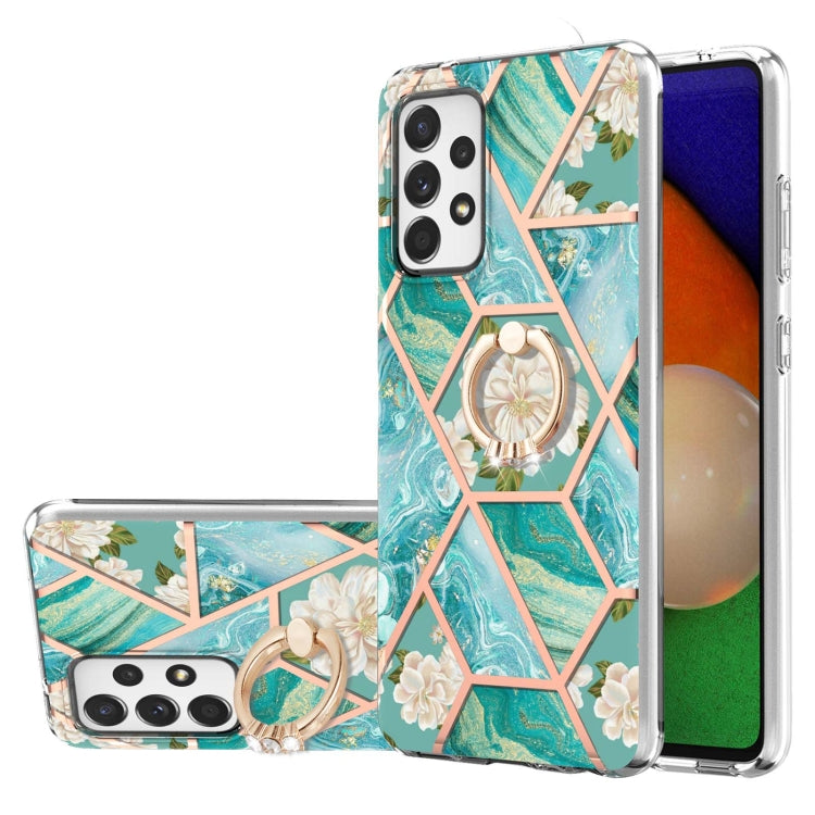 Splicing Marble Flower Pattern TPU Ring Holder Case, For Samsung Galaxy A13 4G, For Samsung Galaxy A23 5G / 4G, For Samsung Galaxy A33 5G, For Samsung Galaxy A53 5G, For Samsung Galaxy A73 5G, For Samsung Galaxy Note20, For Samsung Galaxy Note20 Ultra ...