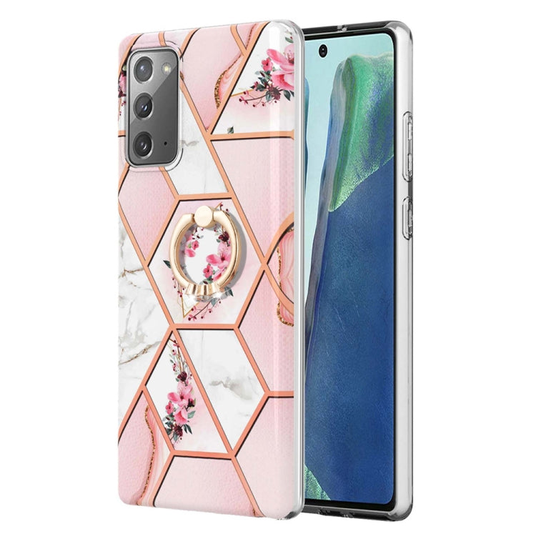Splicing Marble Flower Pattern TPU Ring Holder Case, For Samsung Galaxy A13 4G, For Samsung Galaxy A23 5G / 4G, For Samsung Galaxy A33 5G, For Samsung Galaxy A53 5G, For Samsung Galaxy A73 5G, For Samsung Galaxy Note20, For Samsung Galaxy Note20 Ultra ...