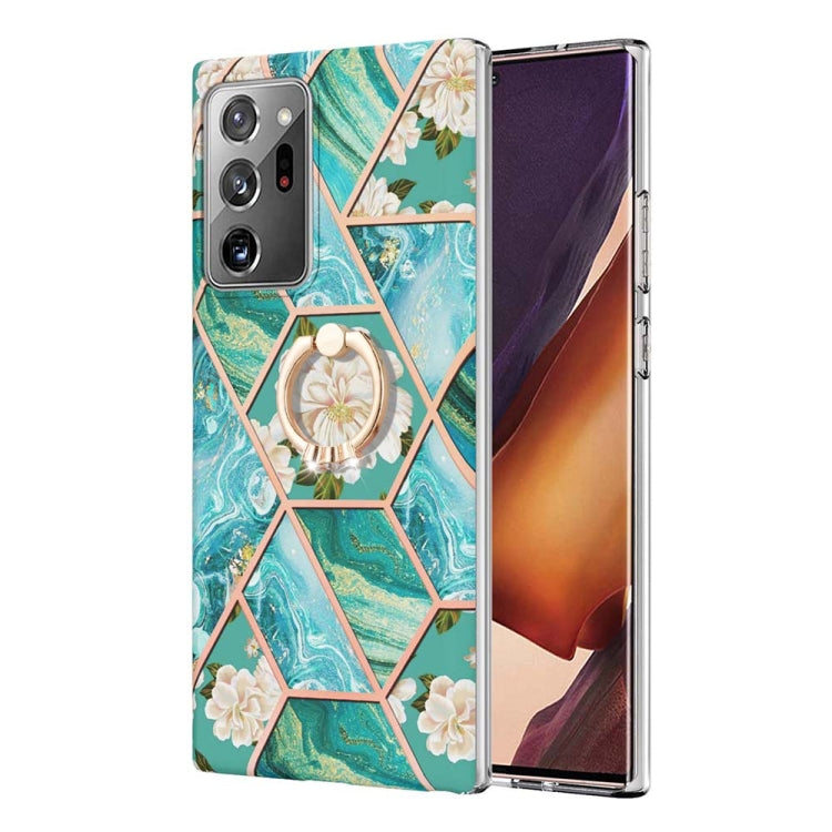 Splicing Marble Flower Pattern TPU Ring Holder Case, For Samsung Galaxy A13 4G, For Samsung Galaxy A23 5G / 4G, For Samsung Galaxy A33 5G, For Samsung Galaxy A53 5G, For Samsung Galaxy A73 5G, For Samsung Galaxy Note20, For Samsung Galaxy Note20 Ultra ...