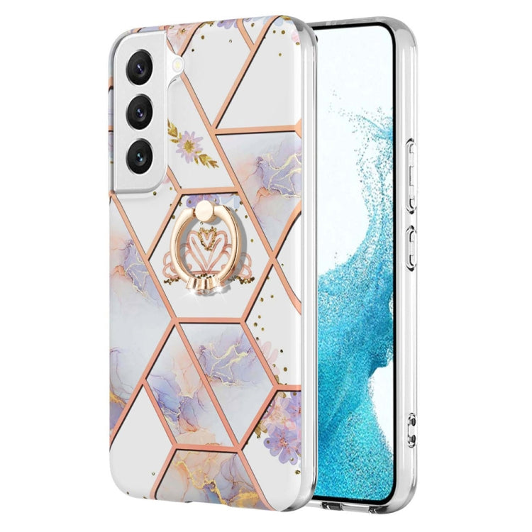 Splicing Marble Flower Pattern TPU Ring Holder Case, For Samsung Galaxy A13 4G, For Samsung Galaxy A23 5G / 4G, For Samsung Galaxy A33 5G, For Samsung Galaxy A53 5G, For Samsung Galaxy A73 5G, For Samsung Galaxy Note20, For Samsung Galaxy Note20 Ultra ...