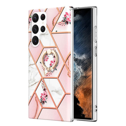Splicing Marble Flower Pattern TPU Ring Holder Case, For Samsung Galaxy A13 4G, For Samsung Galaxy A23 5G / 4G, For Samsung Galaxy A33 5G, For Samsung Galaxy A53 5G, For Samsung Galaxy A73 5G, For Samsung Galaxy Note20, For Samsung Galaxy Note20 Ultra ...