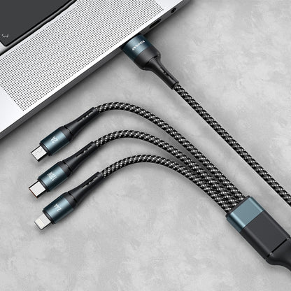 awei CL-972 Type-C / USB-C + 8 Pin + Micro USB 3 In 1 Fast Charging Data Cable, Length: 1.2m