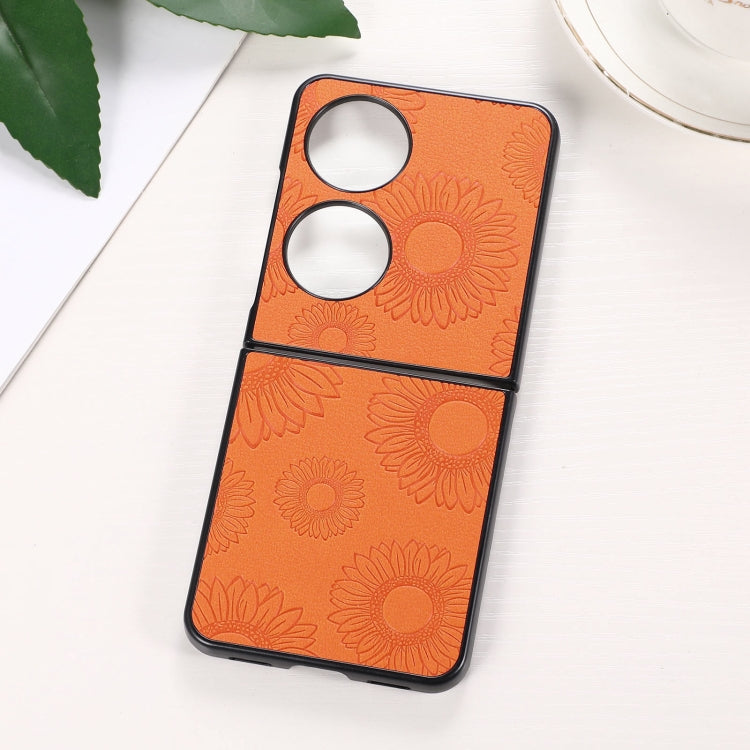 Sunflower Pattern PU+TPU+PC Shockproof Phone Case, For iPhone 13 Pro Max, For LG Wing 5G, For Motorola Razr 5G, For Huawei P50 Pocket, For Samsung Galaxy Z Flip3 5G, For Samsung Galaxy Z Fold3 5G