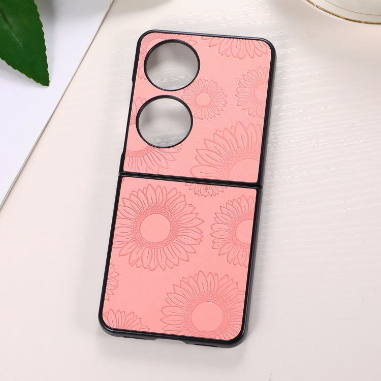 Sunflower Pattern PU+TPU+PC Shockproof Phone Case, For iPhone 13 Pro Max, For LG Wing 5G, For Motorola Razr 5G, For Huawei P50 Pocket, For Samsung Galaxy Z Flip3 5G, For Samsung Galaxy Z Fold3 5G