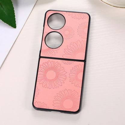 Sunflower Pattern PU+TPU+PC Shockproof Phone Case, For iPhone 13 Pro Max, For LG Wing 5G, For Motorola Razr 5G, For Huawei P50 Pocket, For Samsung Galaxy Z Flip3 5G, For Samsung Galaxy Z Fold3 5G