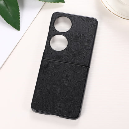 Sunflower Pattern PU+TPU+PC Shockproof Phone Case, For iPhone 13 Pro Max, For LG Wing 5G, For Motorola Razr 5G, For Huawei P50 Pocket, For Samsung Galaxy Z Flip3 5G, For Samsung Galaxy Z Fold3 5G