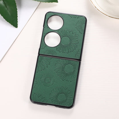 Sunflower Pattern PU+TPU+PC Shockproof Phone Case, For iPhone 13 Pro Max, For LG Wing 5G, For Motorola Razr 5G, For Huawei P50 Pocket, For Samsung Galaxy Z Flip3 5G, For Samsung Galaxy Z Fold3 5G