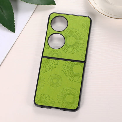 Sunflower Pattern PU+TPU+PC Shockproof Phone Case, For iPhone 13 Pro Max, For LG Wing 5G, For Motorola Razr 5G, For Huawei P50 Pocket, For Samsung Galaxy Z Flip3 5G, For Samsung Galaxy Z Fold3 5G