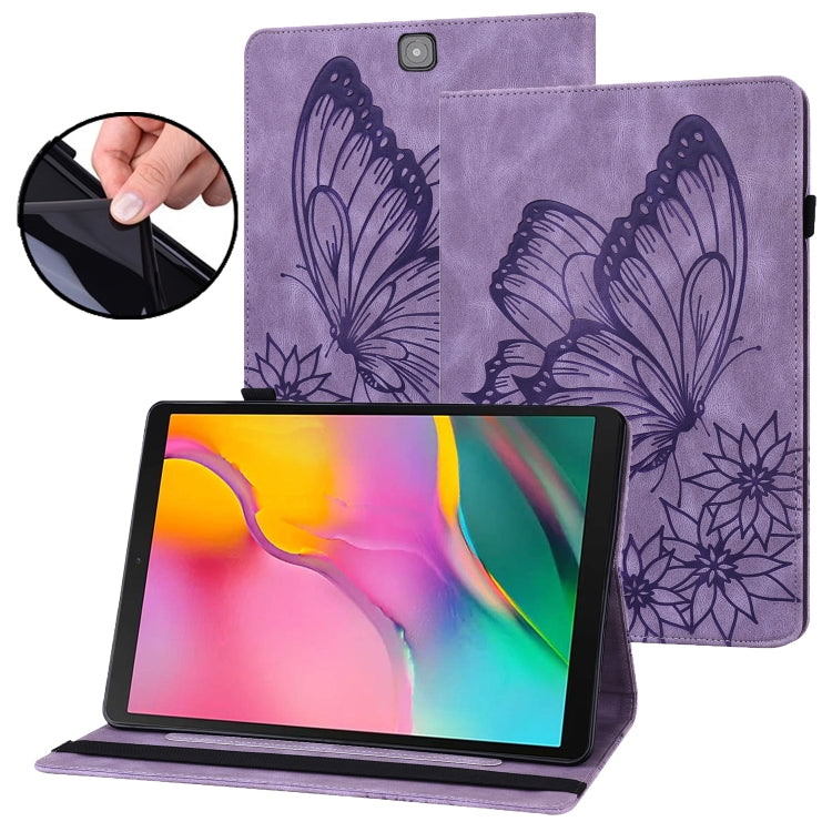 Big Butterfly Embossed Leather Tablet Case, For Samsung Galaxy Tab A7 T500, For Samsung Galaxy Tab S2 9.7 T810/T815