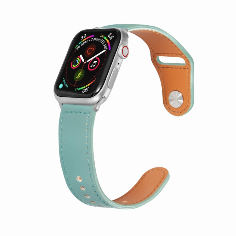 Nail Silver Buckle Leather Watch Band For Apple Watch Series, For Apple Watch Ultra 49mm&Watch Ultra 2 49mm / Series 9&8&7 45mm / SE 3&SE 2&6&SE&5&4 44mm, For Apple Watch Series 9&8&7 41mm / SE 3&SE 2&6&SE&5&4 40mm / 3&2&1 38mm                         ...