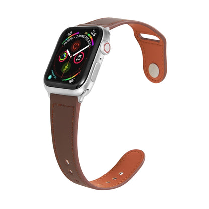 Nail Silver Buckle Leather Watch Band For Apple Watch Series, For Apple Watch Ultra 49mm&Watch Ultra 2 49mm / Series 9&8&7 45mm / SE 3&SE 2&6&SE&5&4 44mm, For Apple Watch Series 9&8&7 41mm / SE 3&SE 2&6&SE&5&4 40mm / 3&2&1 38mm                         ...