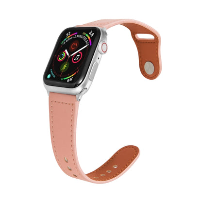 Nail Silver Buckle Leather Watch Band For Apple Watch Series, For Apple Watch Ultra 49mm&Watch Ultra 2 49mm / Series 9&8&7 45mm / SE 3&SE 2&6&SE&5&4 44mm, For Apple Watch Series 9&8&7 41mm / SE 3&SE 2&6&SE&5&4 40mm / 3&2&1 38mm                         ...